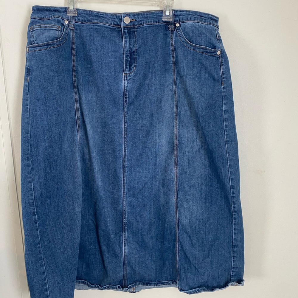 Classic Blue Denim Pencil Skirt